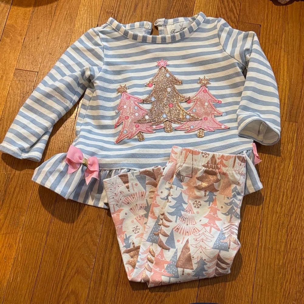 Rare Editions Blue and Pink Striped Kids Matching Set